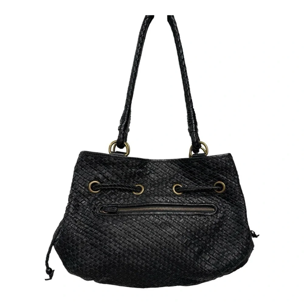 The Sak Black Woven Hobo Bag
